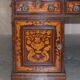 Bureau à caissons jumelés double face avec marqueterie hollandaise antique