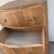Commode haute art déco pieds moustache noyer brut 1930