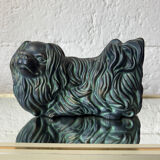 Pekingese dog, ceramic with bronze patina, 1960s