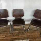 Series of 5 retro vintage stackable chairs flototto pagholz by adam stegner 1960 1970