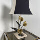 Lampe florale bronze 1970