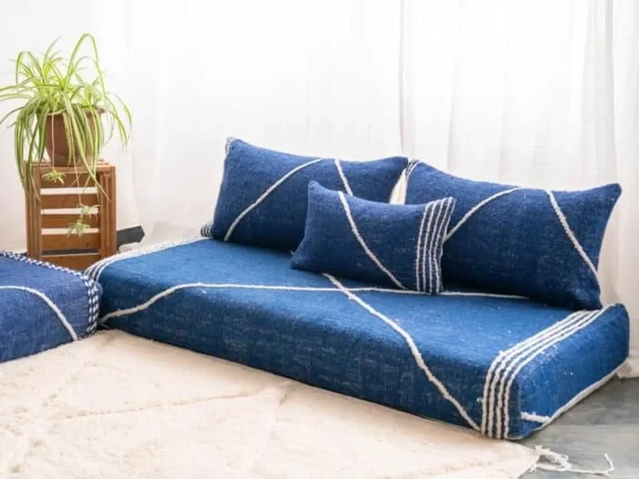 Tapis kilim marocain bleu