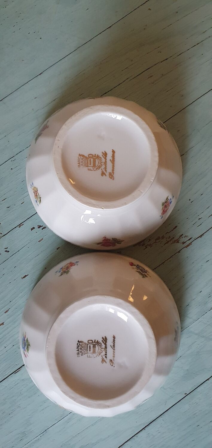 Chauvigny porcelain floral bowls