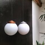 Opaline glass ball pendant lights