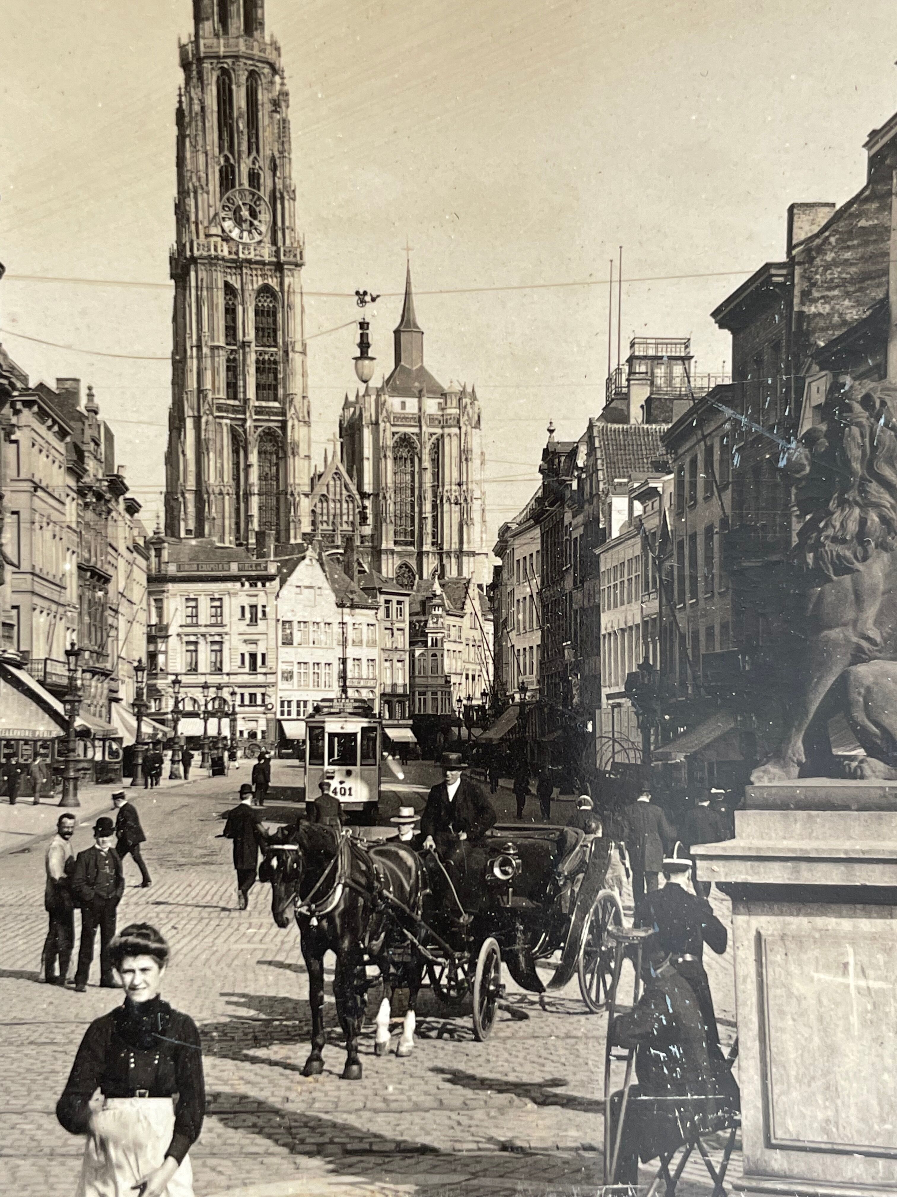 Old photography stereo, stereograph, luxury albumine 1903 Antwerp Belgium