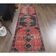 Geometric Turkish hand-knotted red distressed runner 88x321