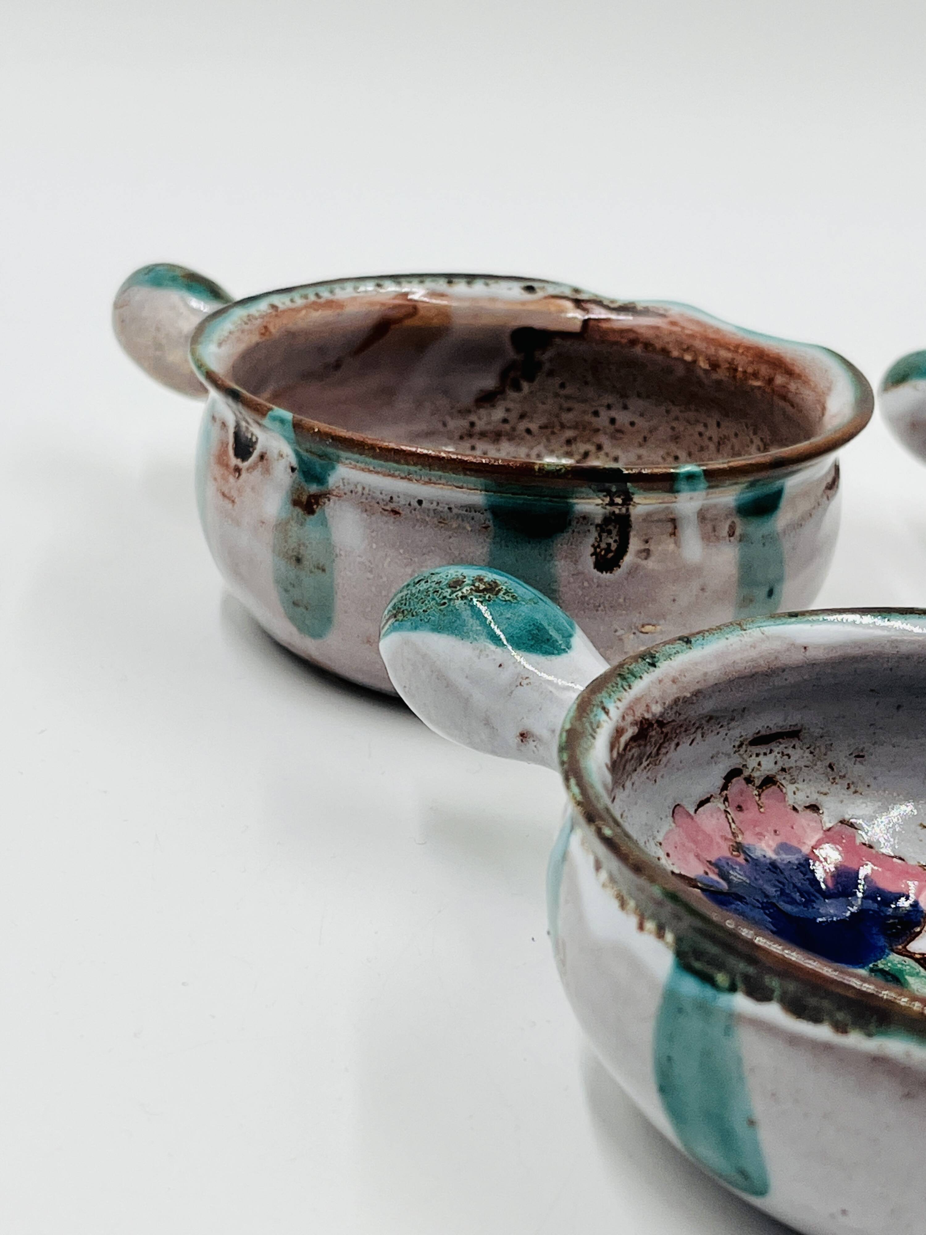 Set of 4 Vallauris Chardon ramekins by Étienne Daniel