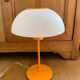 Mushroom lamp vintage metal lacquered orange and plastic
