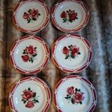 6 assiettes à dessert anciennes Digoin et Sarreguemines
