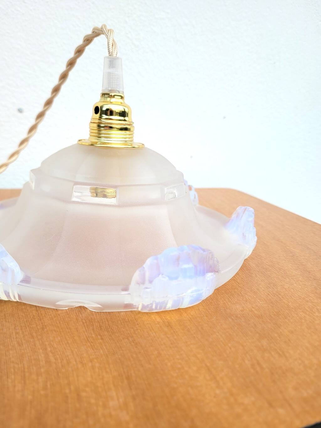 Lampe baladeuse Art déco en verre iridescent