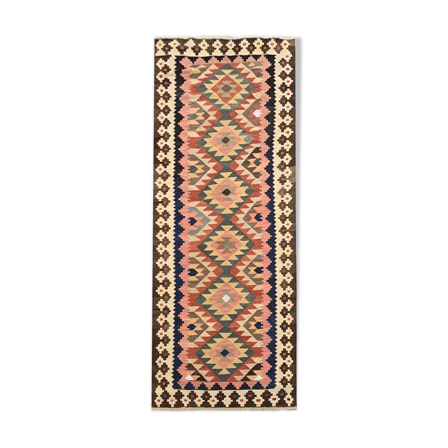 Handmade afghan kilim runner rug 100x279cm