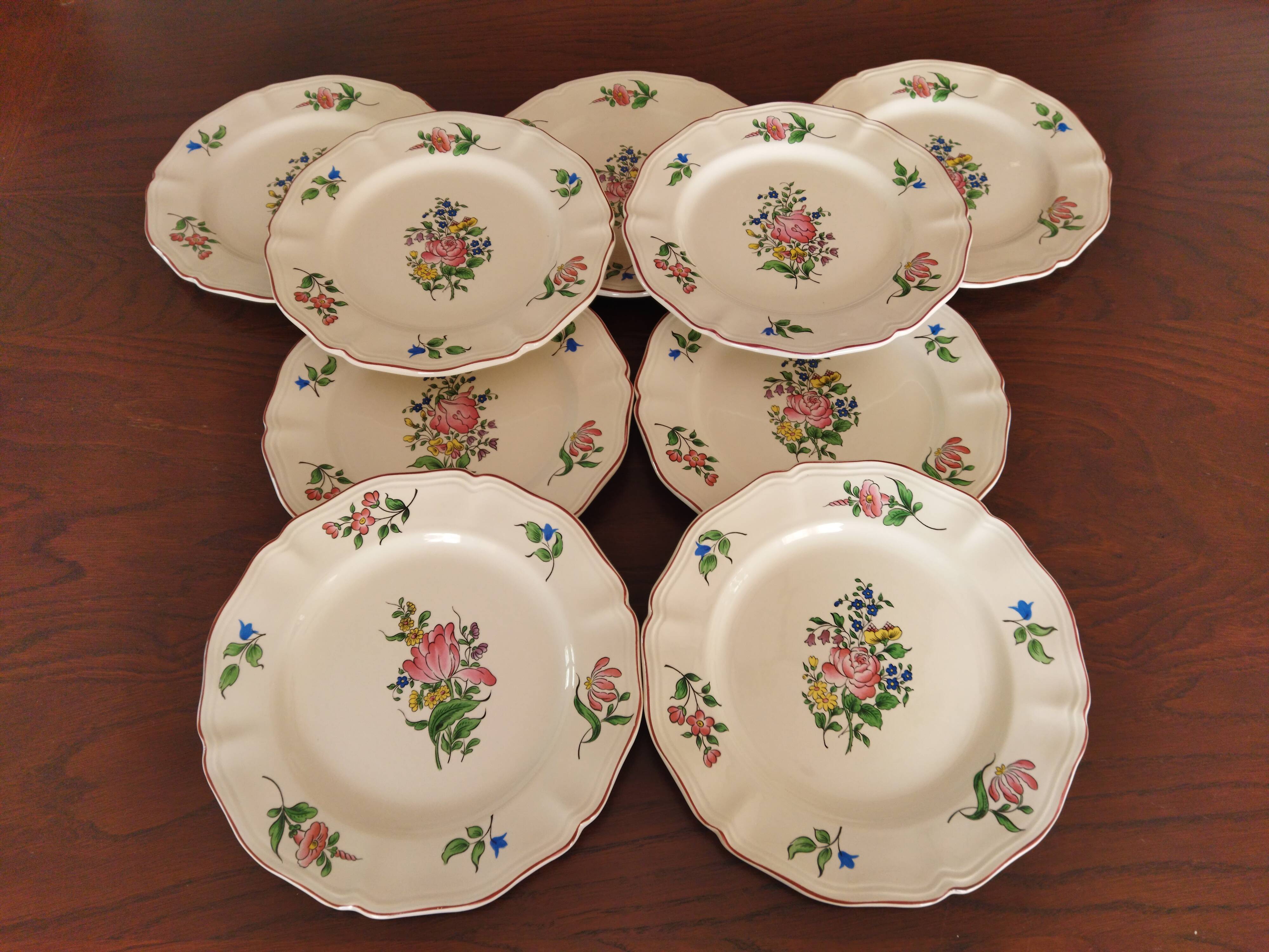 9 dessert plates “Réverbère fin” KG Lunéville