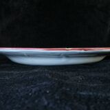 Set of 2 Plates in Faience de l'est pink red 19th LUNEVILLE / ST CLEMENT