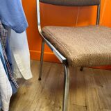 Chaise en métal et tissu vintage 70