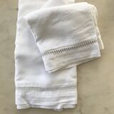 Duo of openwork linen pillowcases