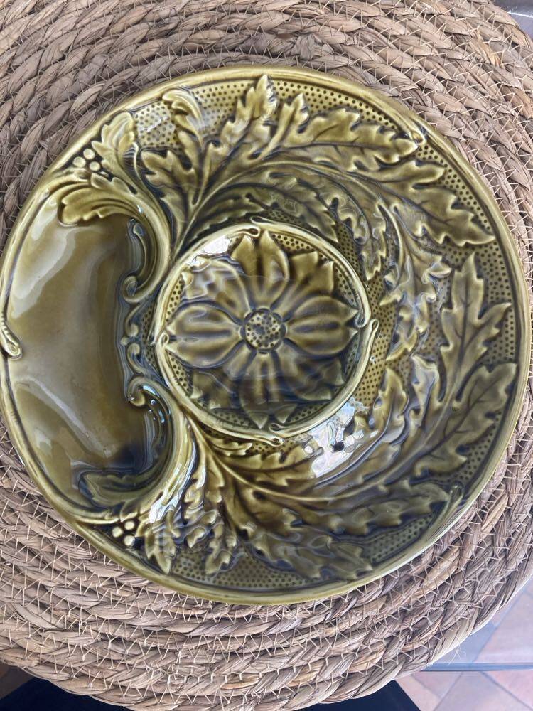 Set of 6 gien artichoke barbotine plates