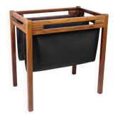 Newspaper/magazine holder - rosewood and black canvas - Danish design - 1960s