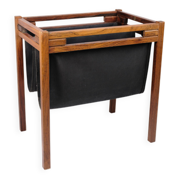 Porte-revue - palissandre et toile noire - design danois - années 1960