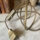 Lampe Le Dauphin vintage, cuir et métal doré