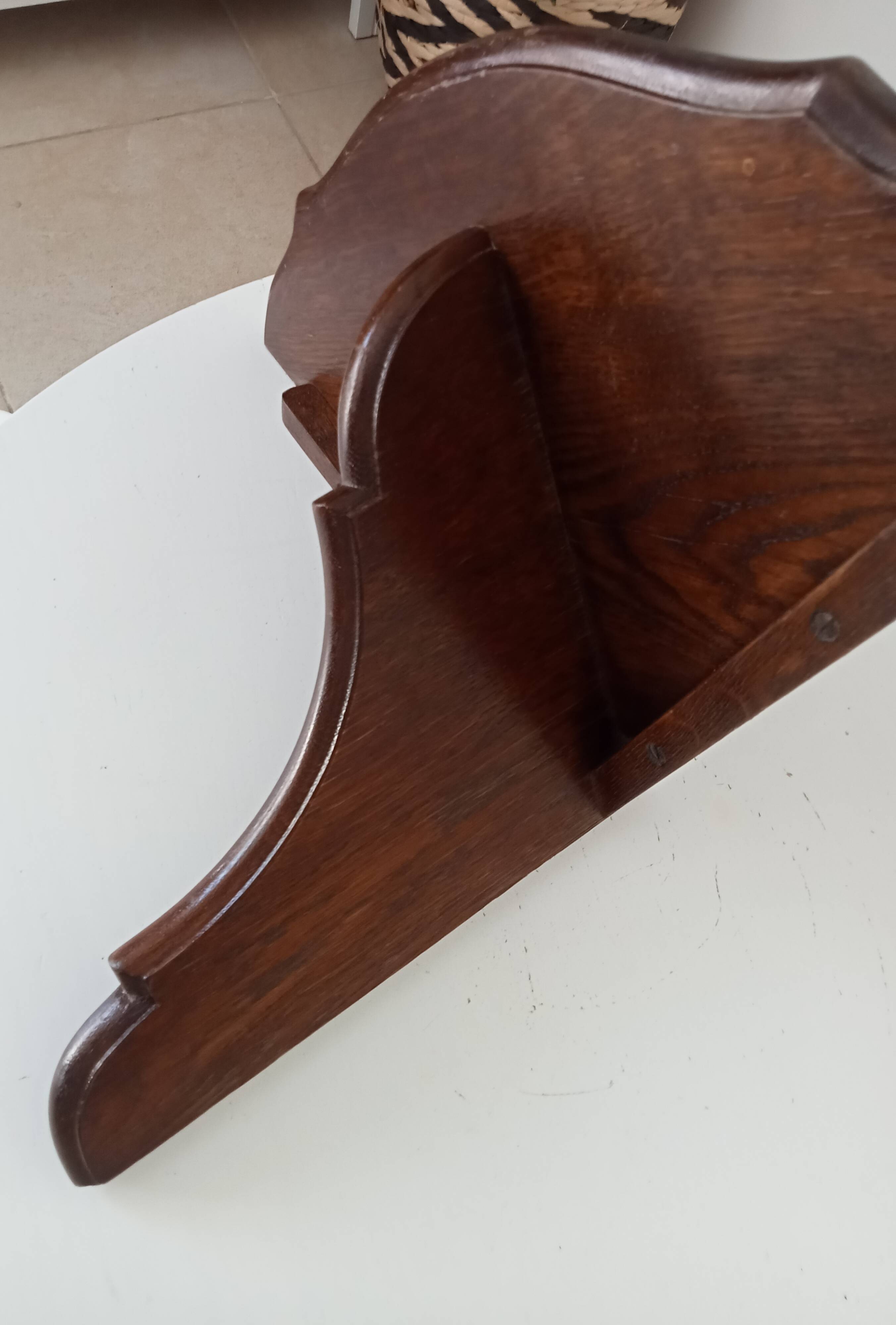 Pair of antique solid oak shelves