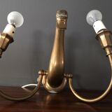 Pair d swans solid brass wall light