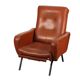 Vintage armchair from the 1970s in foam, faux leather, and metal.