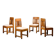 Dutch Art Deco Amsterdam School Dining Chairs in Oak and light Fabric