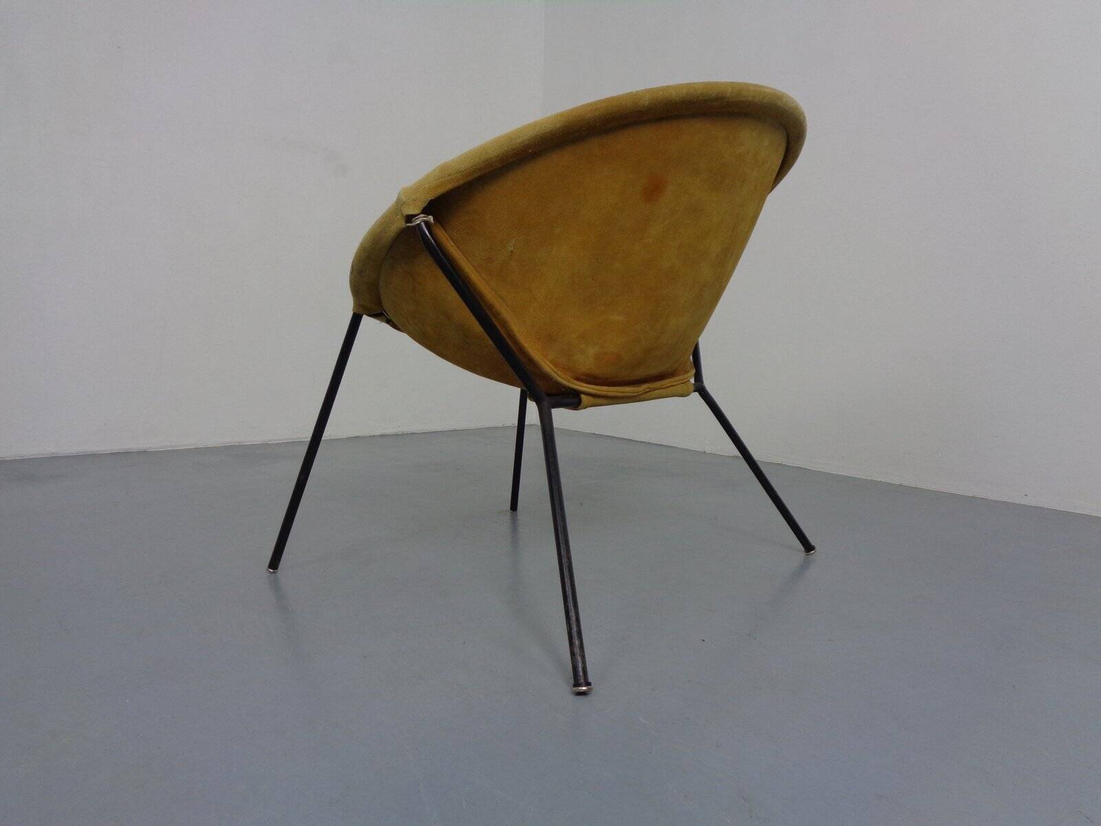 Danish Suede Folding Balloon Chair by Hans Olsen for Lea, 1960s