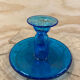 Bougeoir en verre soufflé bleu style Biot