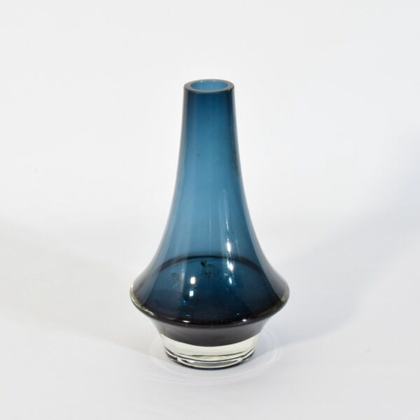 Vintage Blue Vase Erkkitapio Siiroinen Riihimäen Lasi