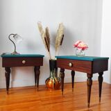 Paire de tables chevet vintage