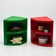 Pair of Colourful 1970s Gedy Wall Shelves in Red and Green