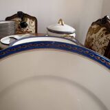 Lot 5 Plate Porcelain Limoges Blue Gold Betoule & Legrand France