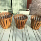 Three vintage bamboo planters