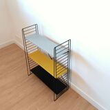 Mid century free standing rack with metal shelves by A. Dekker for Tomado