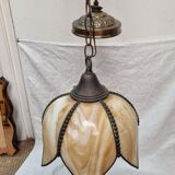 Ceramic and copper pendant lamp from 1970
