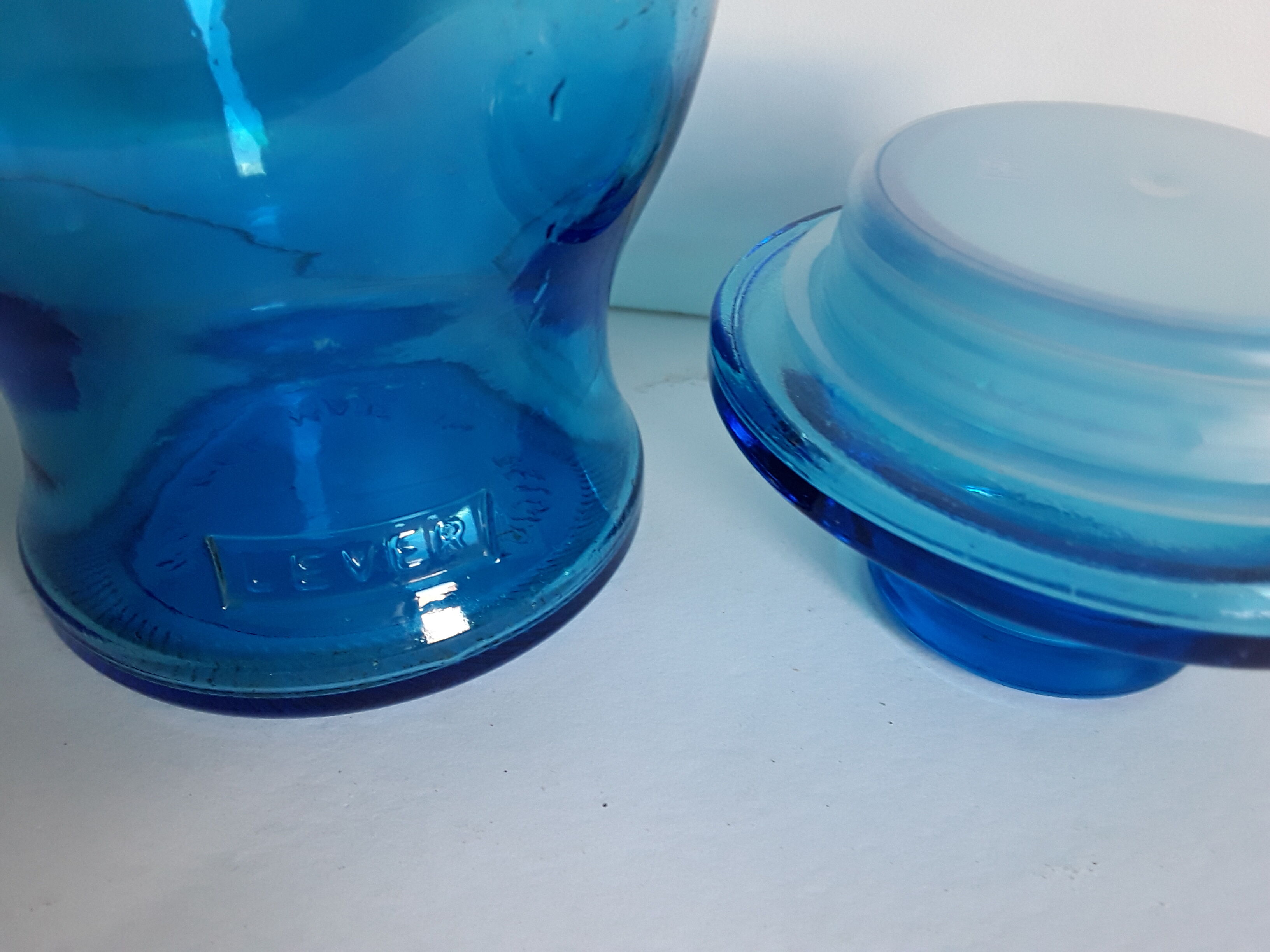 Vintage blue glass bottles 60