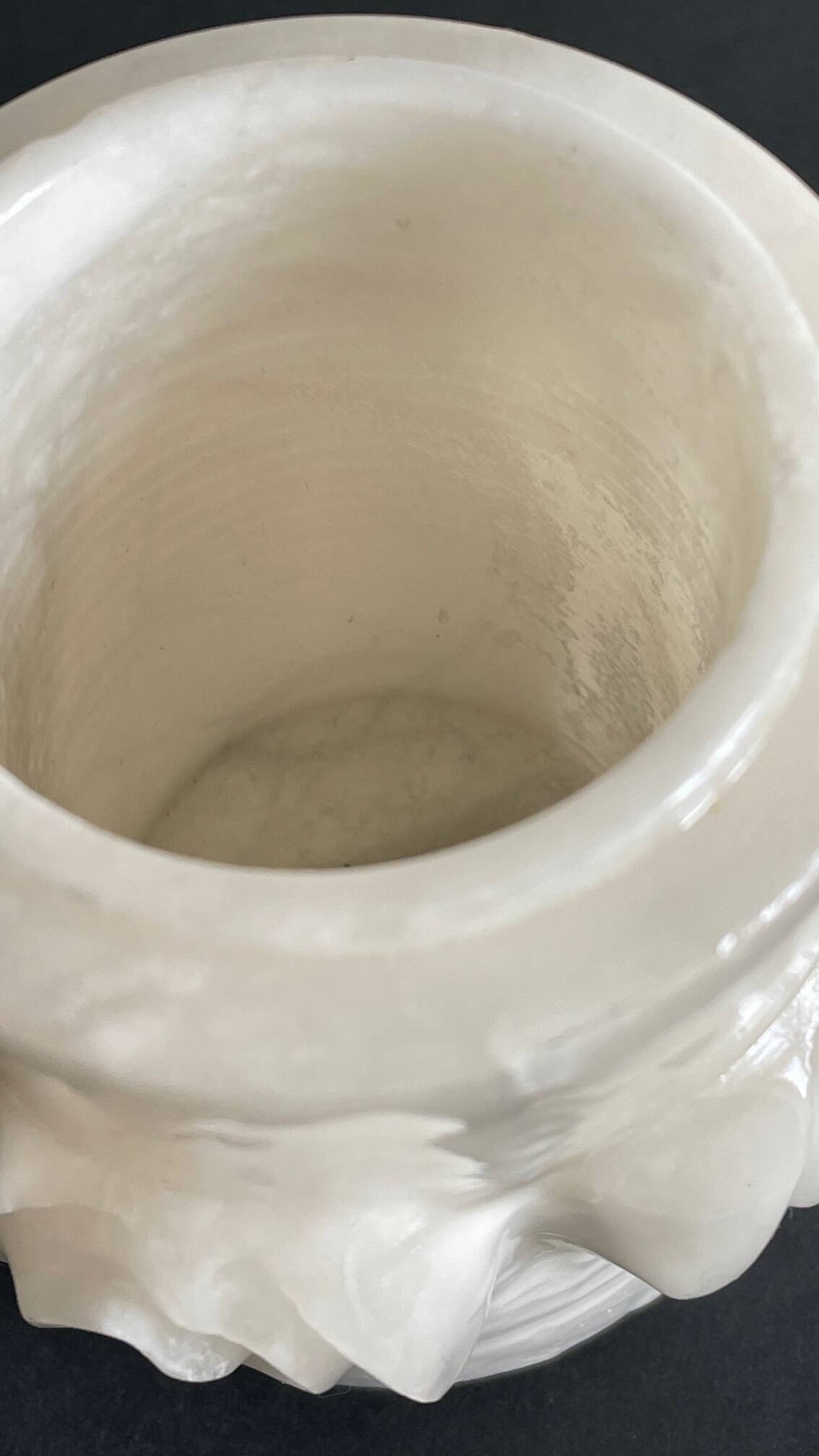 Vintage alabaster stone pencil pot