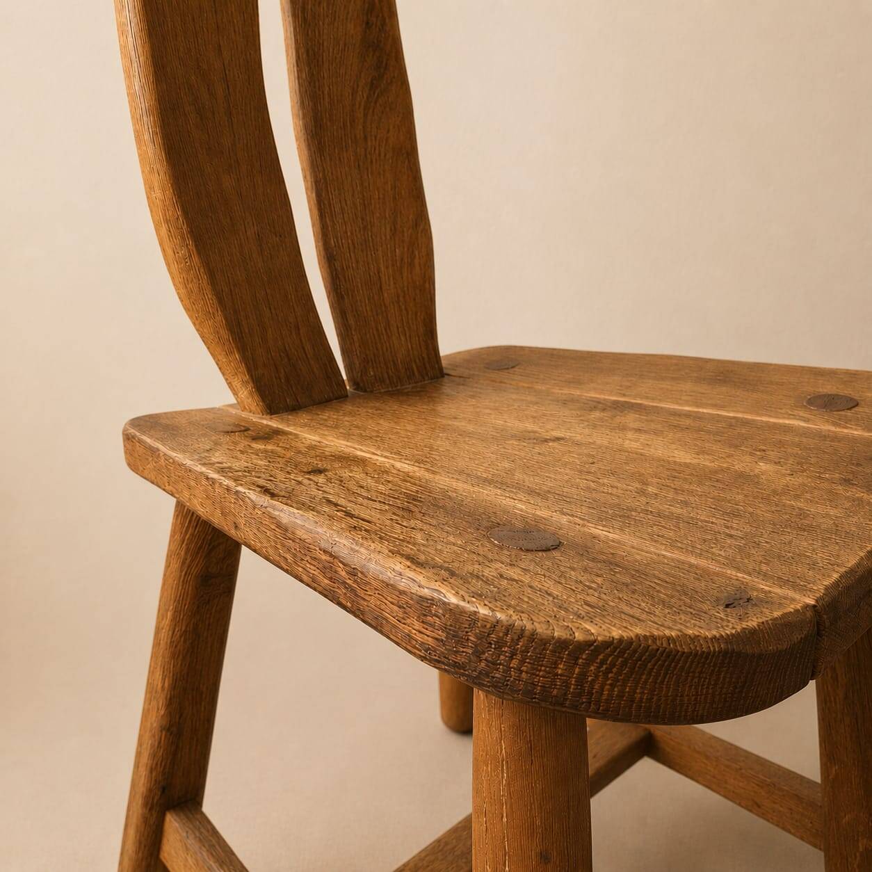 Set of 4 oak dining chairs by De Puydt, Belgium, 1970s