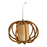 Vintage rattan chandelier 50s