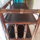 Support buffet bibus woven rattan 2 doors in caning - vintage 60s/70s