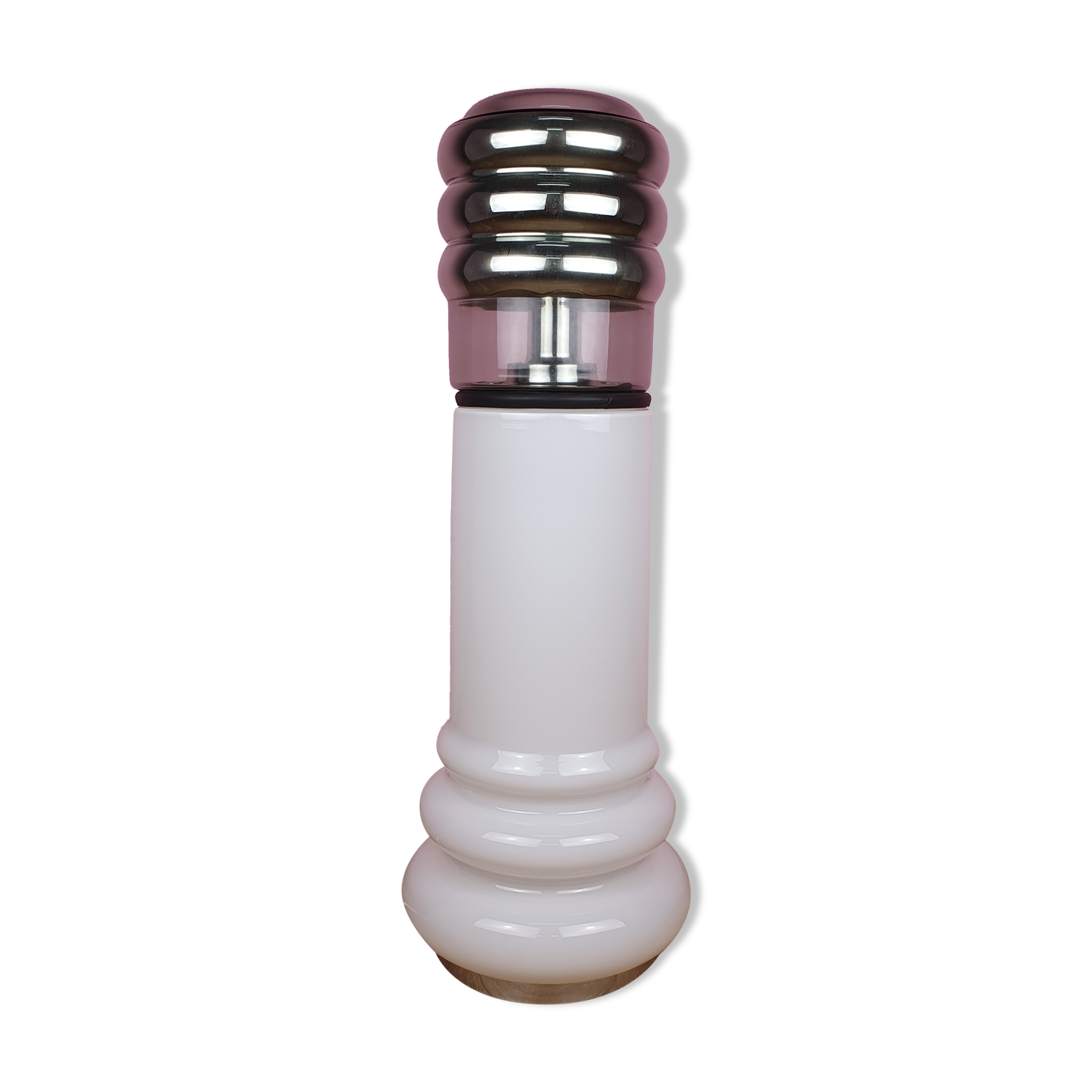 Lampadaire en verre opalin du milieu du siècle de Peil & Putzler, Allemagne, années 1960