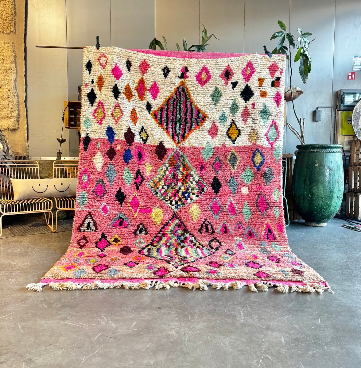 New pink Boujad Moroccan Berber rug.