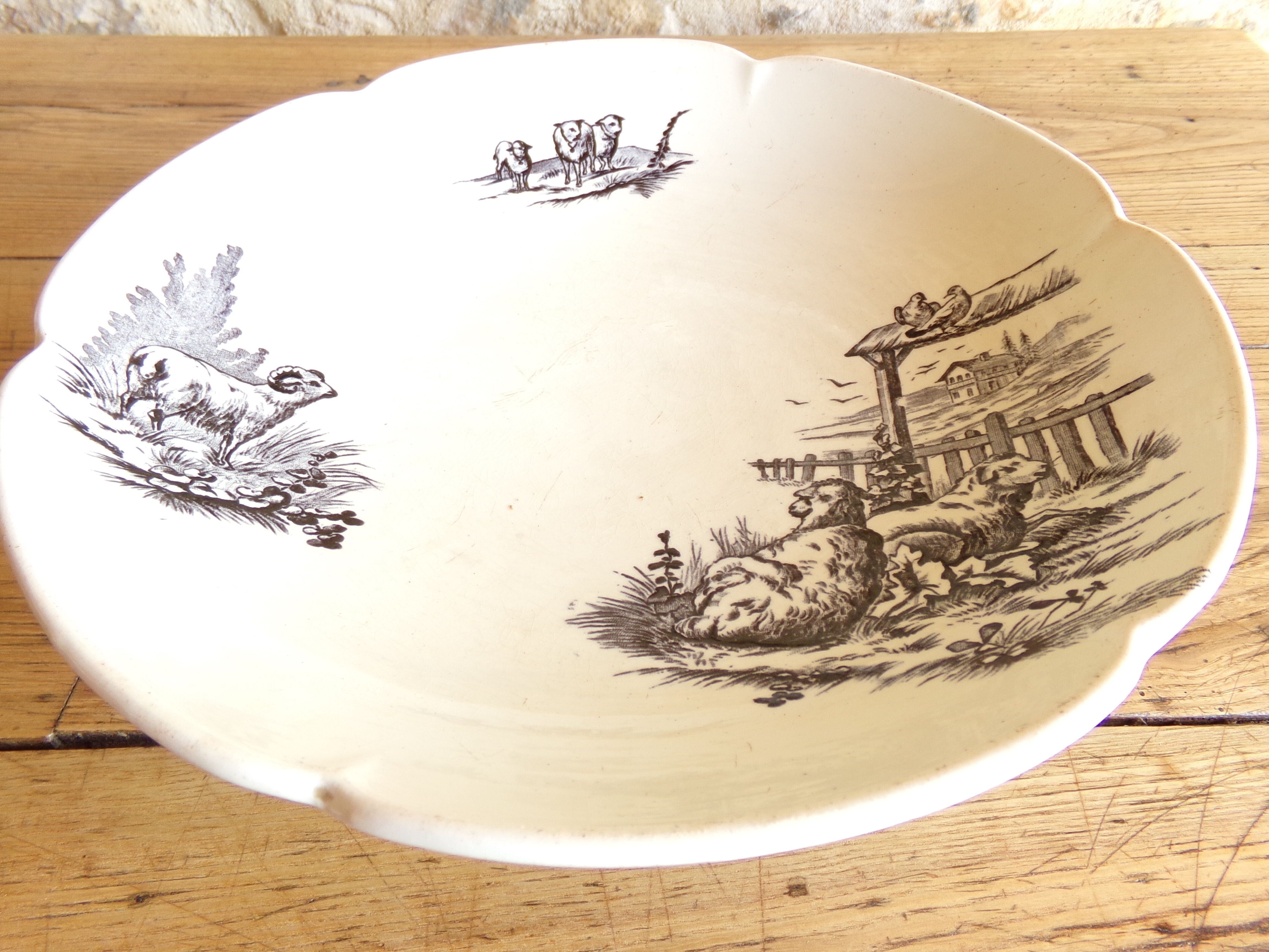 Antique compotier in rustic iron earth