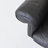 Canapé 3 places De Sede modèle DS-31 en cuir noir, Suisse 1970