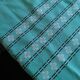Nappe and 12 water green cotton towels, Basque handicrafts