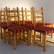 Vintage danish brutalist ladder back oak dining chairs