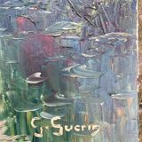 Ancient painting - View of Chateauneuf les Bains - Puy de Dôme - Auvergne