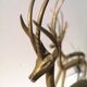 Trio of gazelles / solid brass antelopes