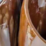 Pair of vases with 3 vintage horns 1960